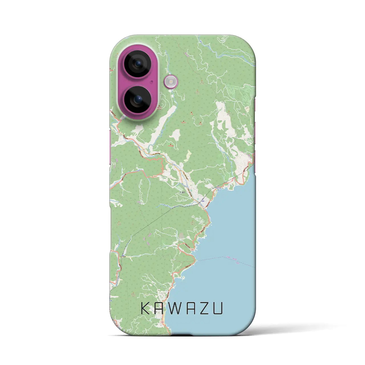 【河津（静岡県）】地図柄iPhoneケース（バックカバータイプ）