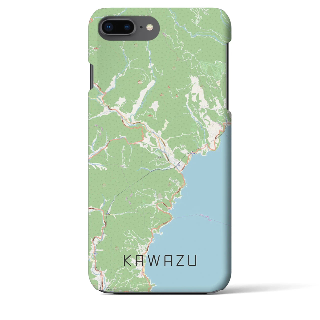 【河津（静岡県）】地図柄iPhoneケース（バックカバータイプ）