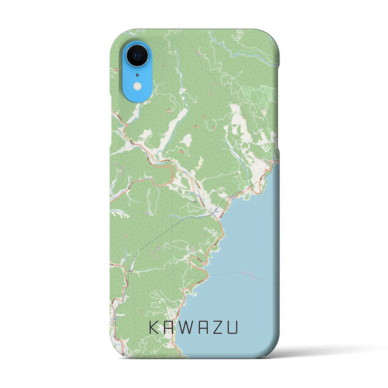 【河津（静岡県）】地図柄iPhoneケース（バックカバータイプ）