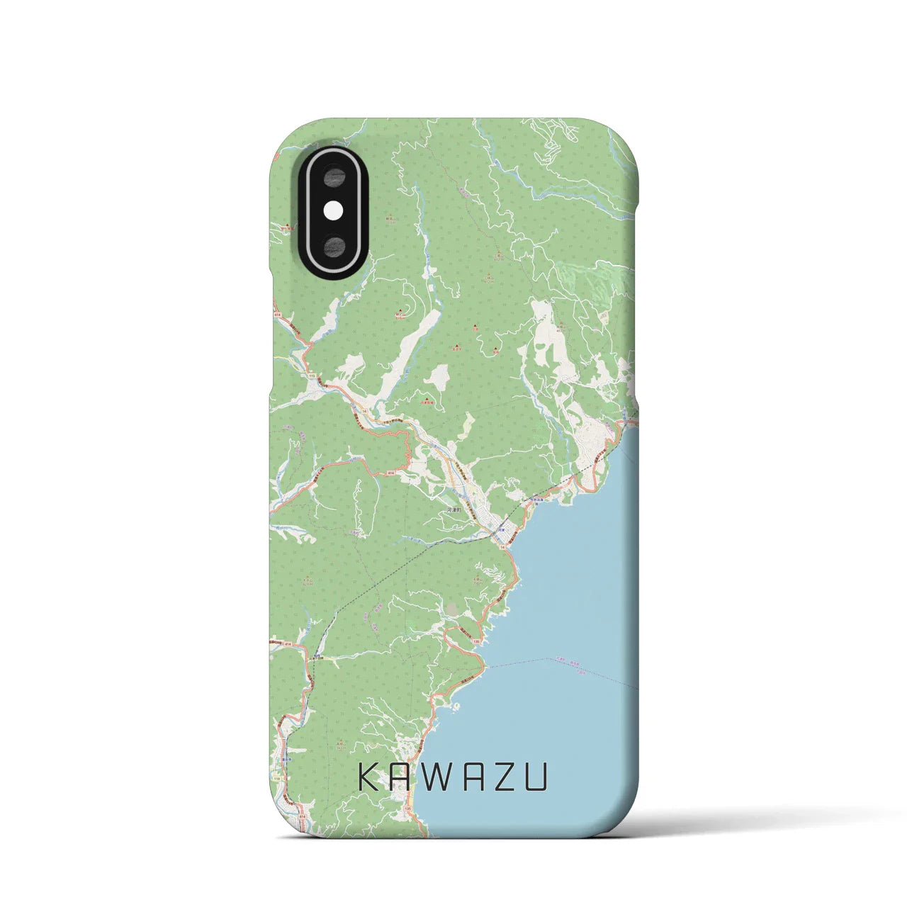 【河津（静岡県）】地図柄iPhoneケース（バックカバータイプ）