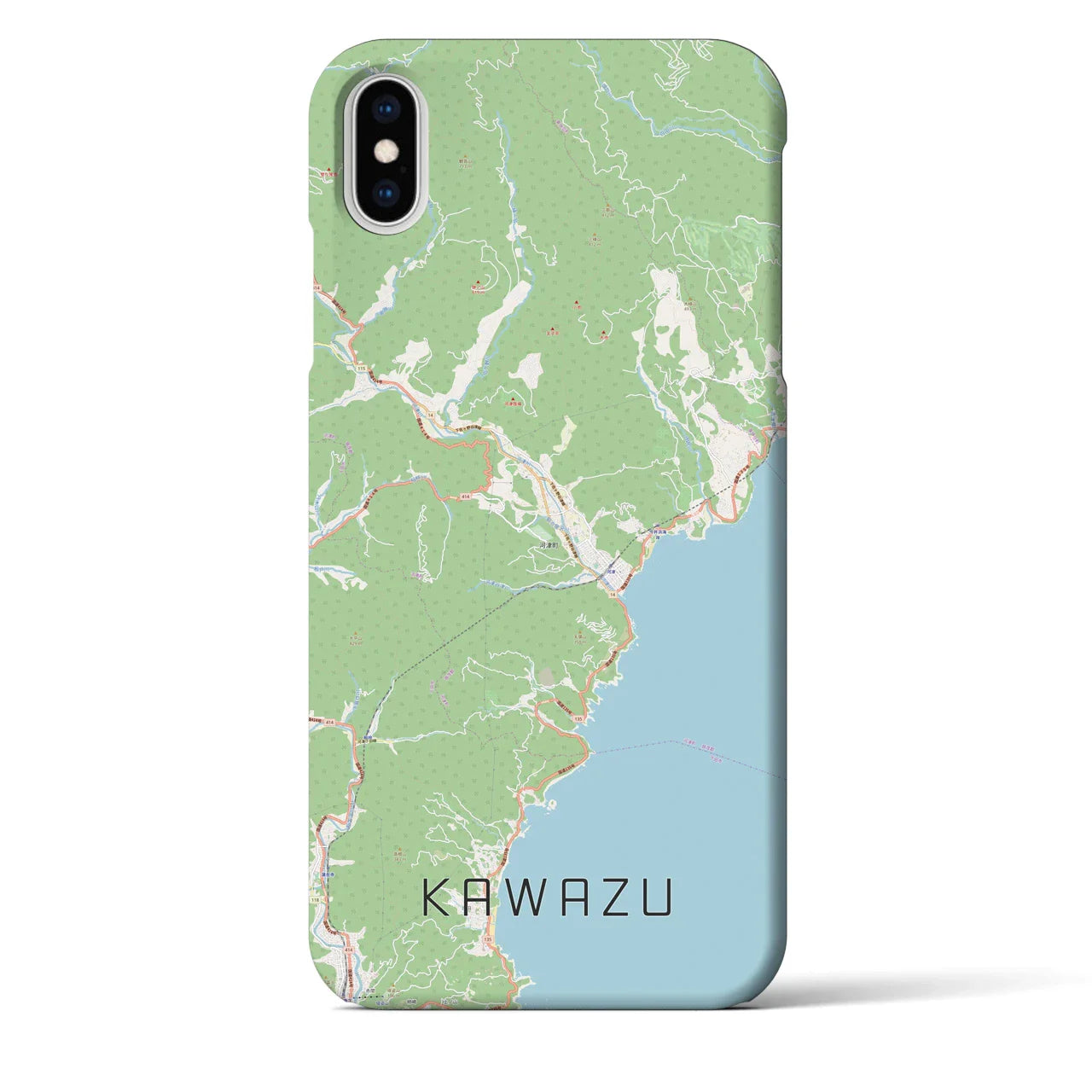 【河津（静岡県）】地図柄iPhoneケース（バックカバータイプ）