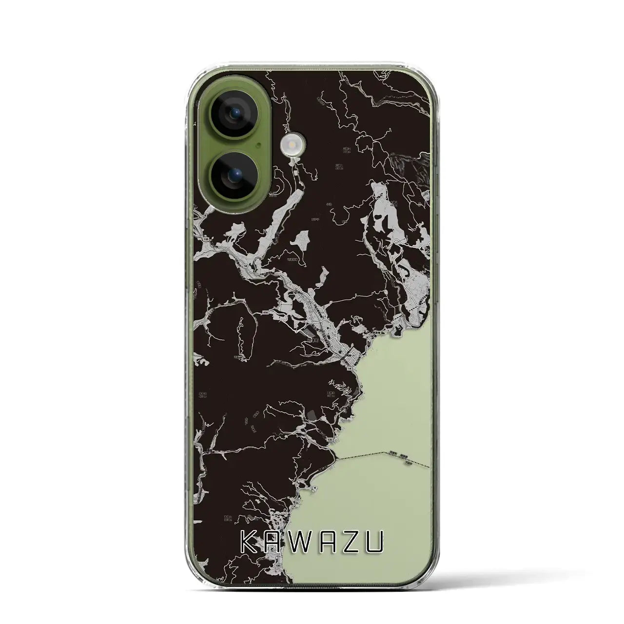 【河津（静岡県）】地図柄iPhoneケース（クリアタイプ）