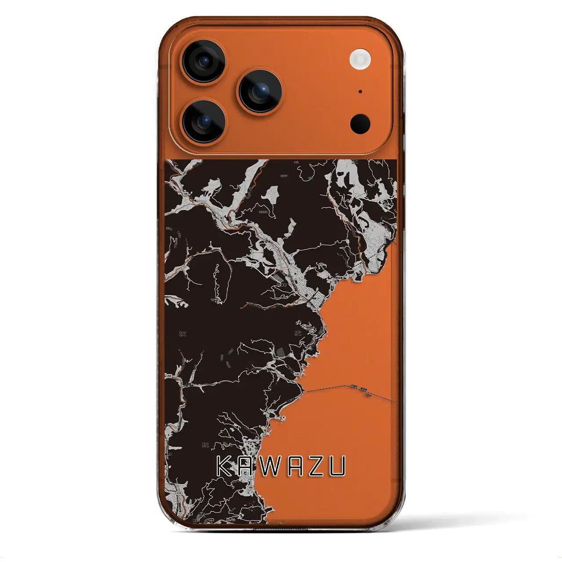 【河津(静岡県)】地図柄iPhoneケース(クリアタイプ)モノトーン・iPhone 17 Pro Max 用