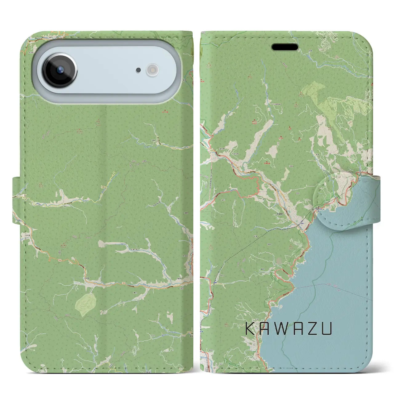 【河津（静岡県）】地図柄iPhoneケース（手帳タイプ）