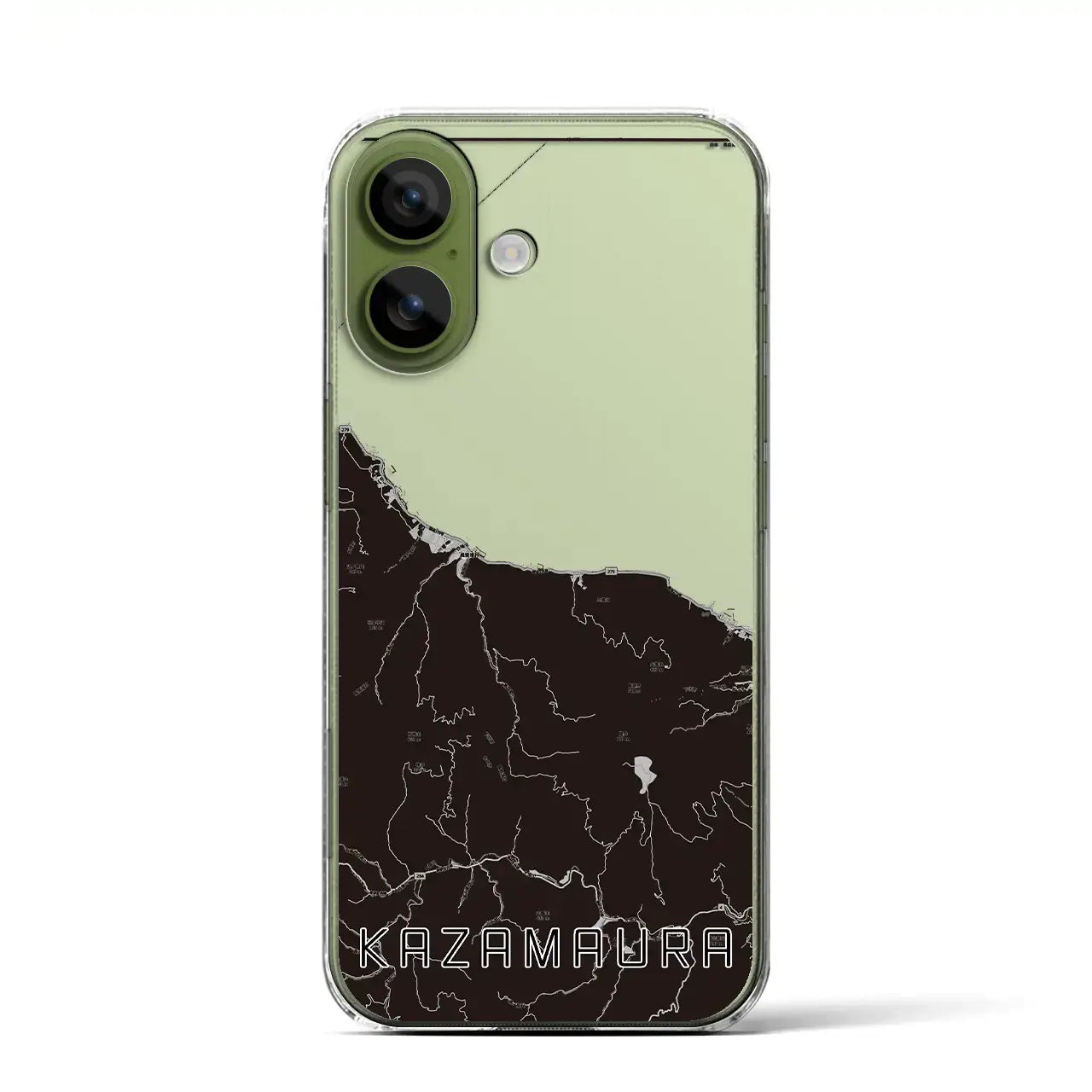 【風間浦（青森県）】地図柄iPhoneケース（クリアタイプ）モノトーン・iPhone 17 Pro Max 用
