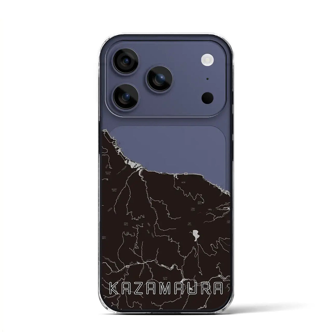 【風間浦（青森県）】地図柄iPhoneケース（クリアタイプ）モノトーン・iPhone 17 Pro Max 用