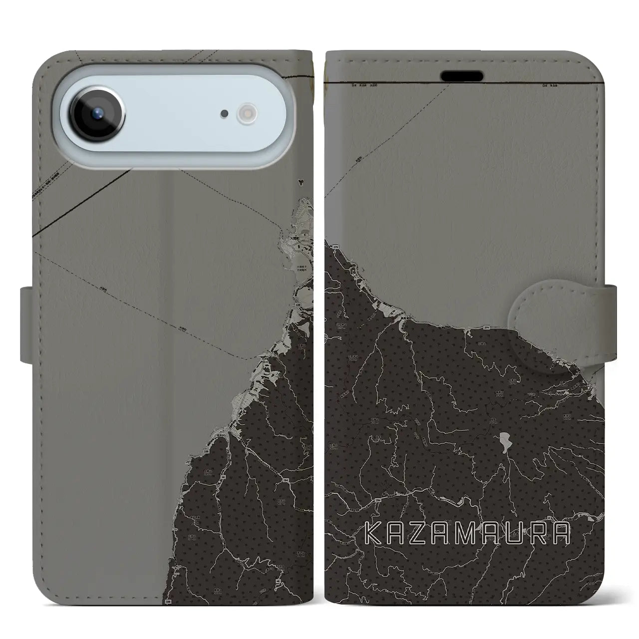 【風間浦（青森県）】地図柄iPhoneケース（手帳タイプ）