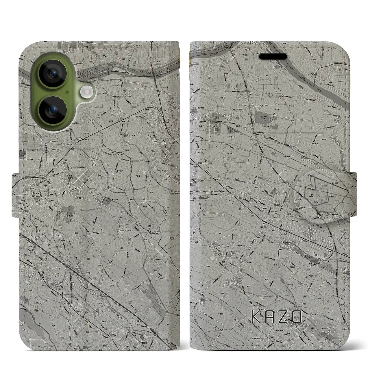 【加須（埼玉県）】地図柄iPhoneケース（手帳タイプ）