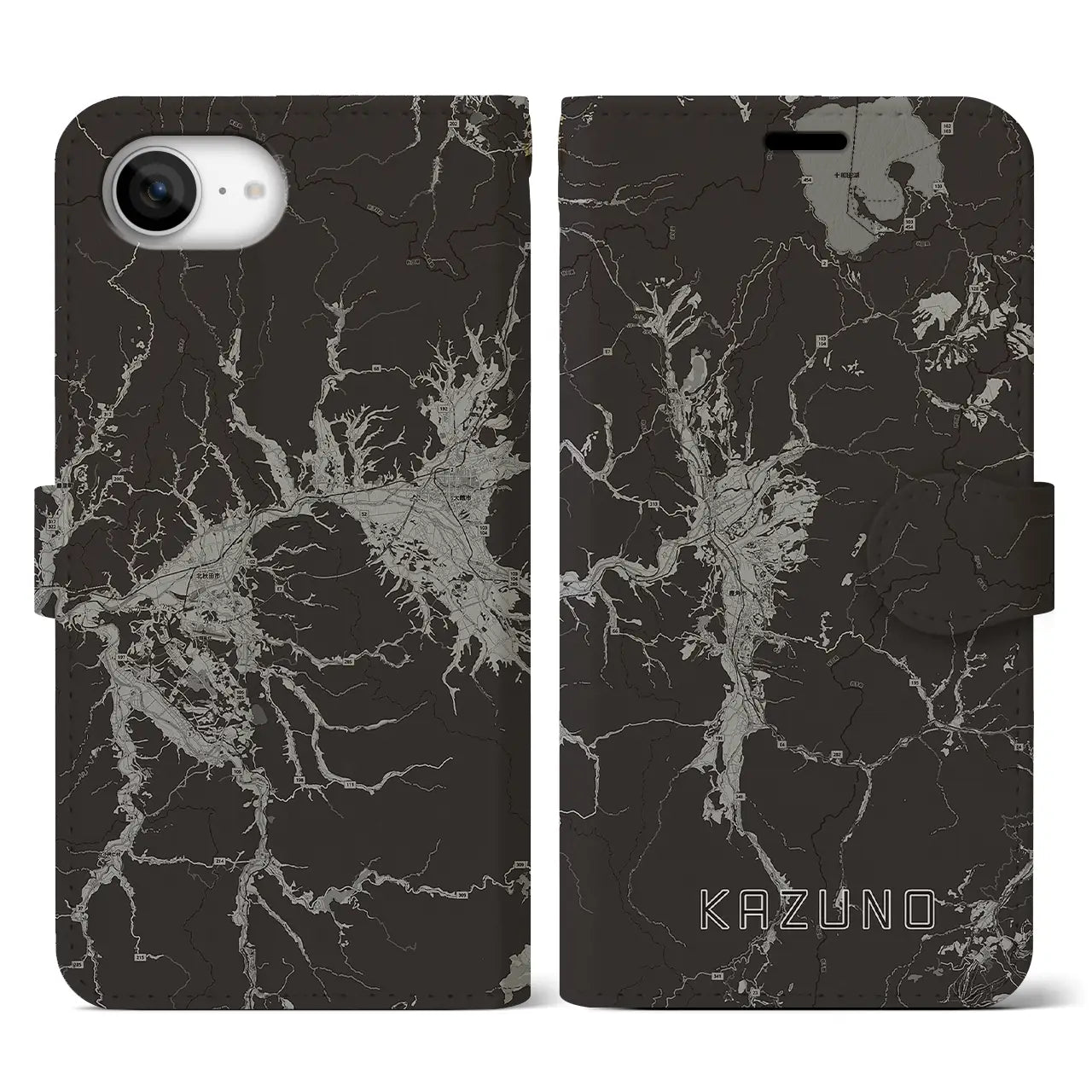 【鹿角（秋田県）】地図柄iPhoneケース（手帳タイプ）