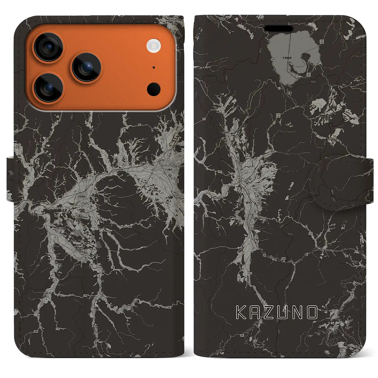 【鹿角（秋田県）】地図柄iPhoneケース（手帳タイプ）