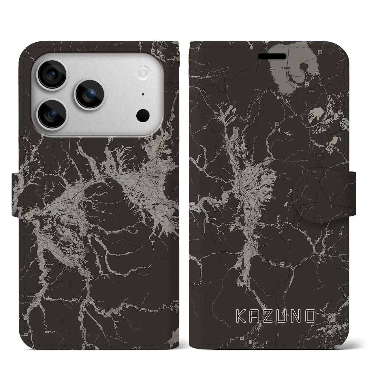 【鹿角（秋田県）】地図柄iPhoneケース（手帳タイプ）