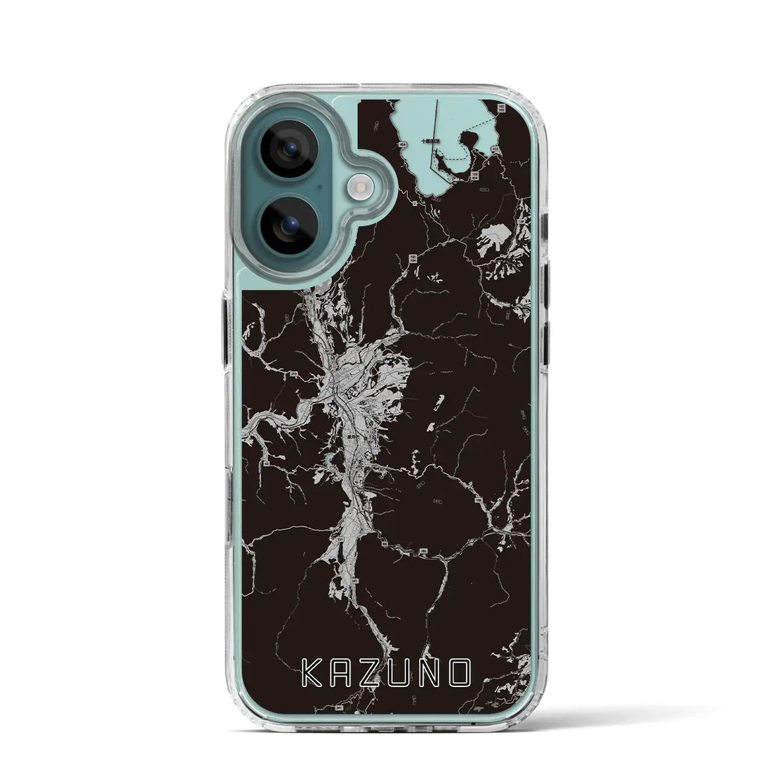 【鹿角(秋田県)】地図柄iPhoneケース(MagSafeタイプ)モノトーン・iPhone 16 Pro 用