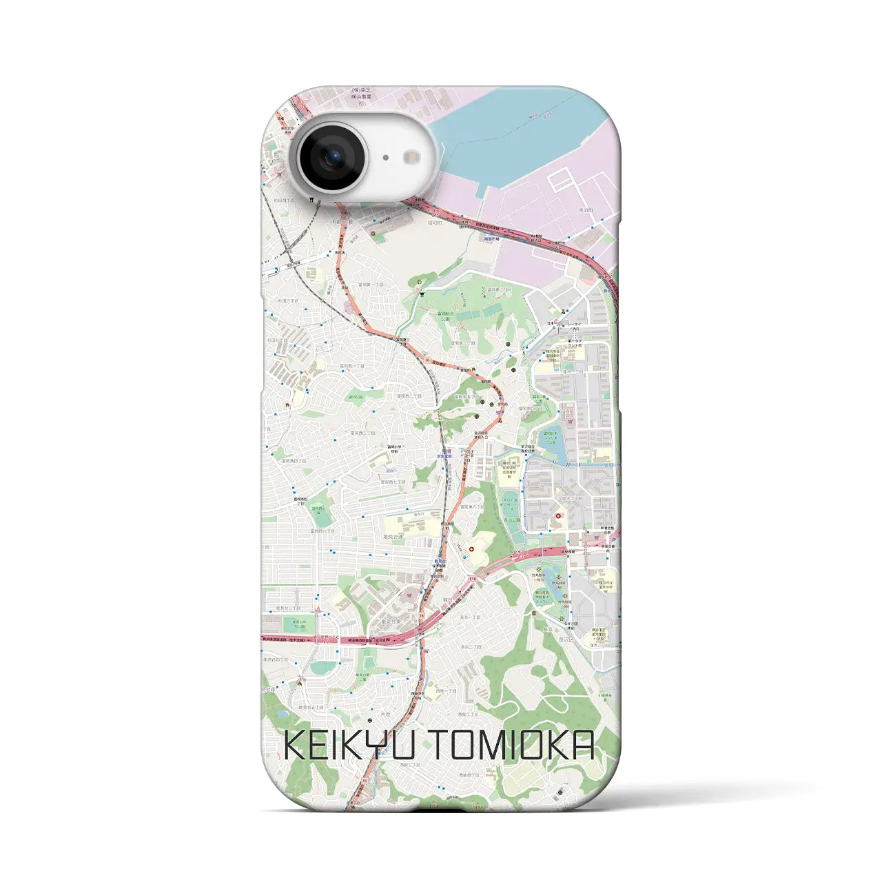 【京急富岡（神奈川県）】地図柄iPhoneケース（バックカバータイプ）