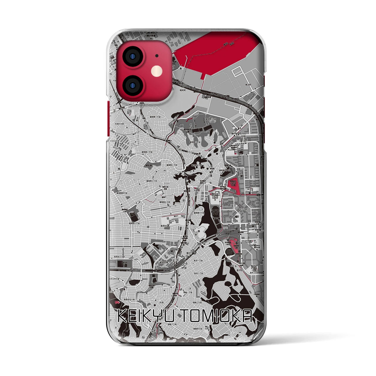【京急富岡（神奈川県）】地図柄iPhoneケース（クリアタイプ）