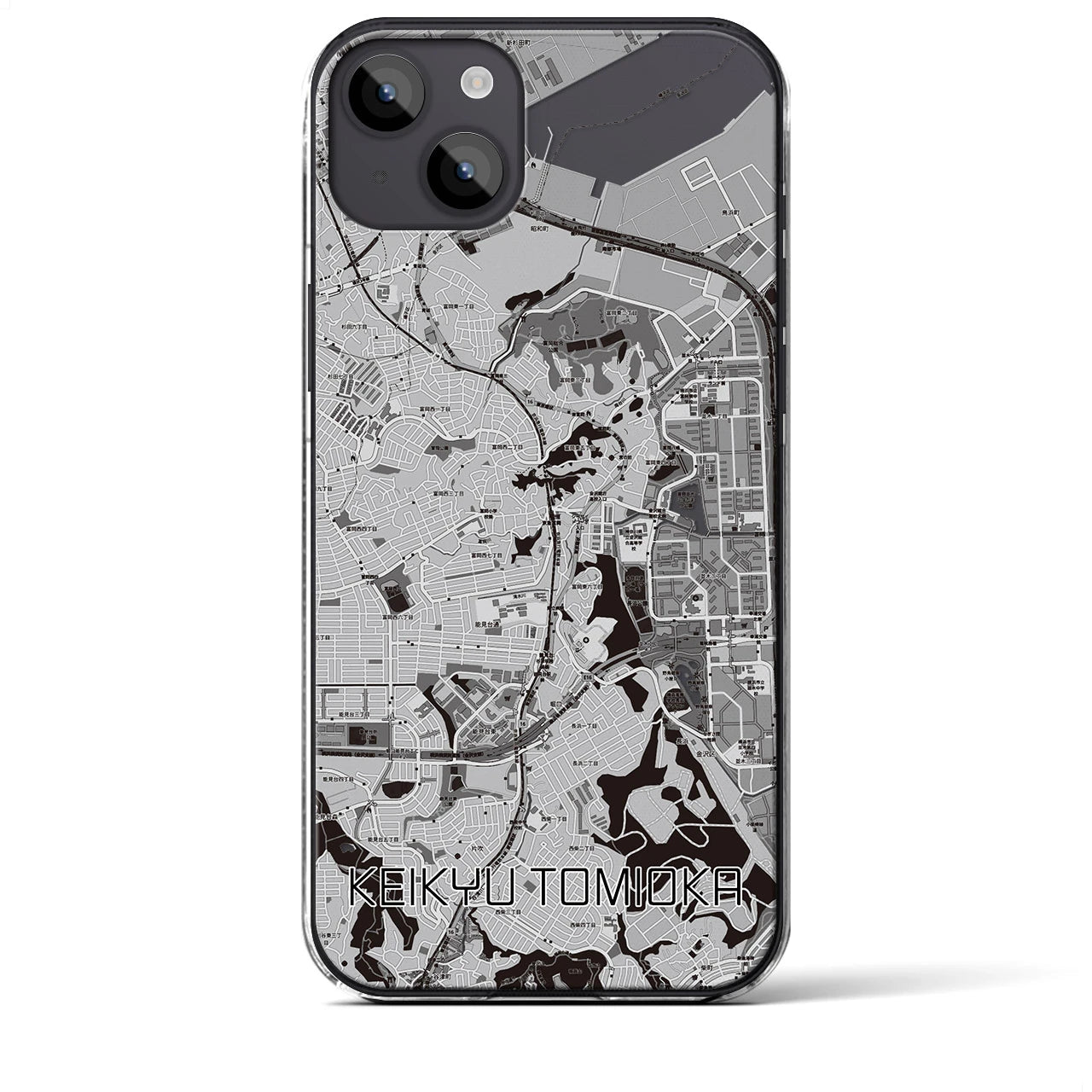 【京急富岡（神奈川県）】地図柄iPhoneケース（クリアタイプ）