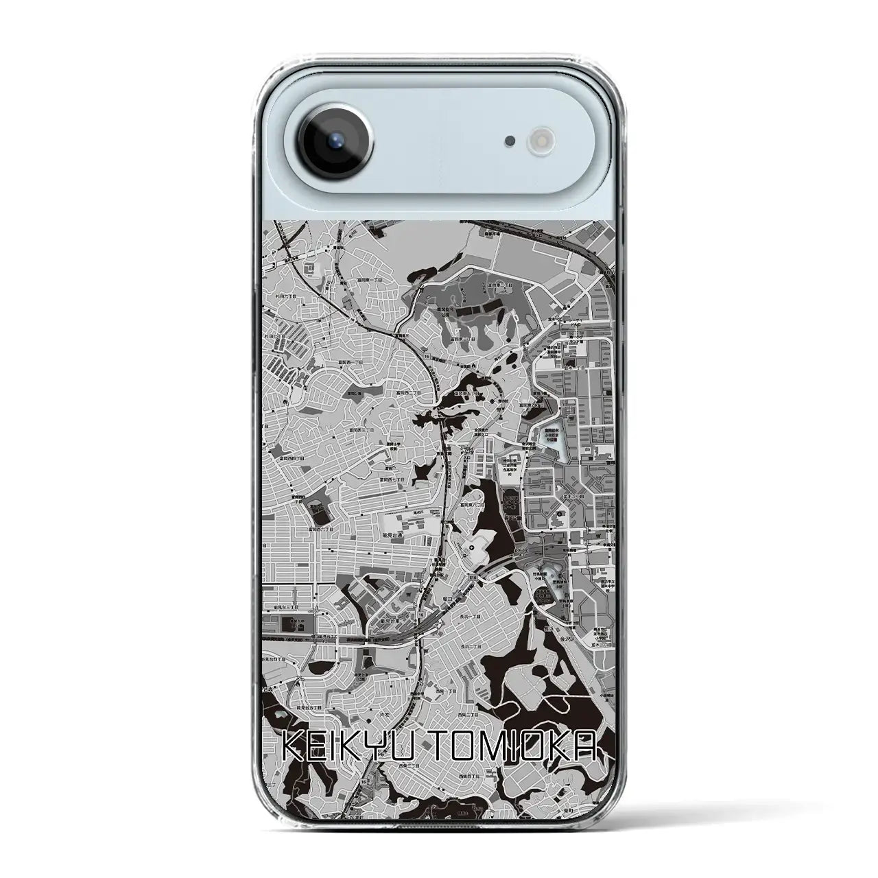 【京急富岡（神奈川県）】地図柄iPhoneケース（クリアタイプ）モノトーン・iPhone 17 Pro Max 用
