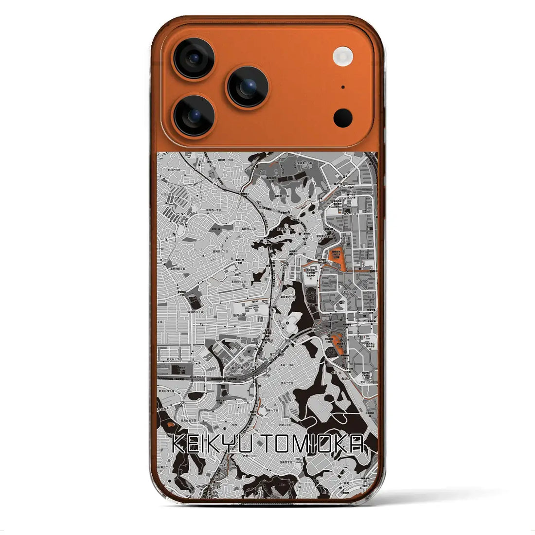 【京急富岡（神奈川県）】地図柄iPhoneケース（クリアタイプ）モノトーン・iPhone 17 Pro Max 用