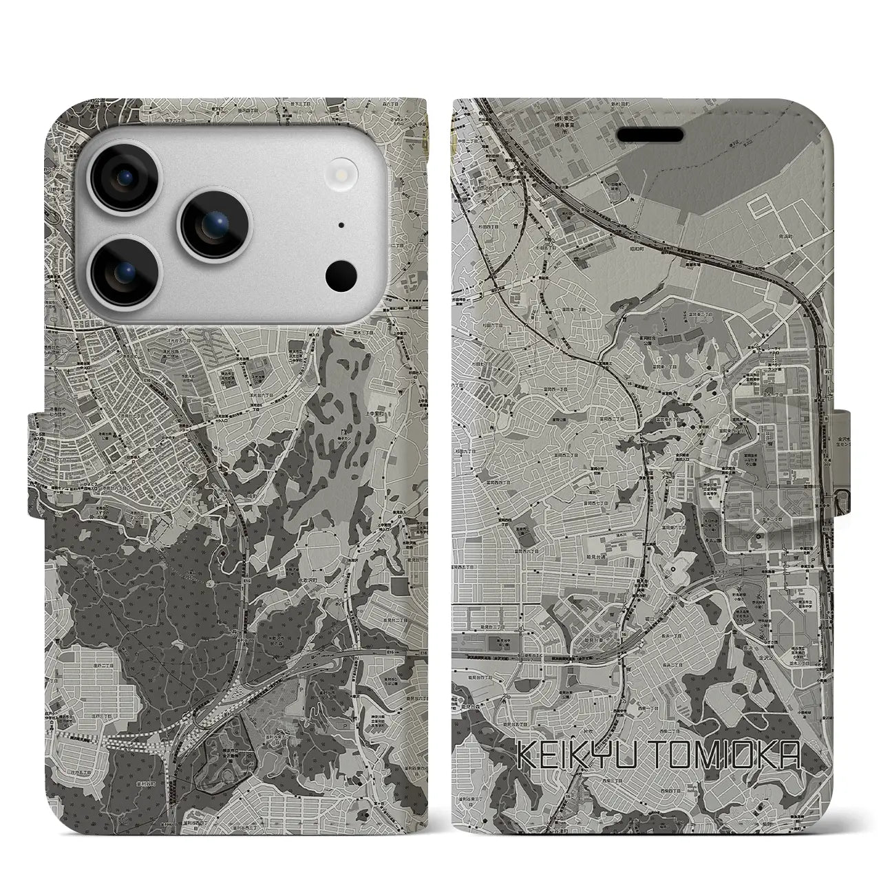 【京急富岡（神奈川県）】地図柄iPhoneケース（手帳タイプ）