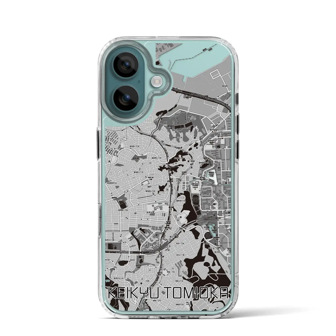 【京急富岡(神奈川県)】地図柄iPhoneケース(MagSafeタイプ)モノトーン・iPhone 16 Pro 用