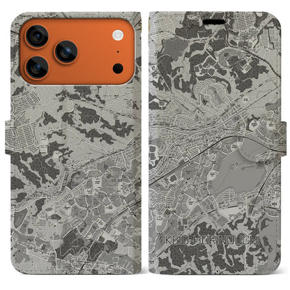 【京王堀之内（東京都）】地図柄iPhoneケース（手帳タイプ）