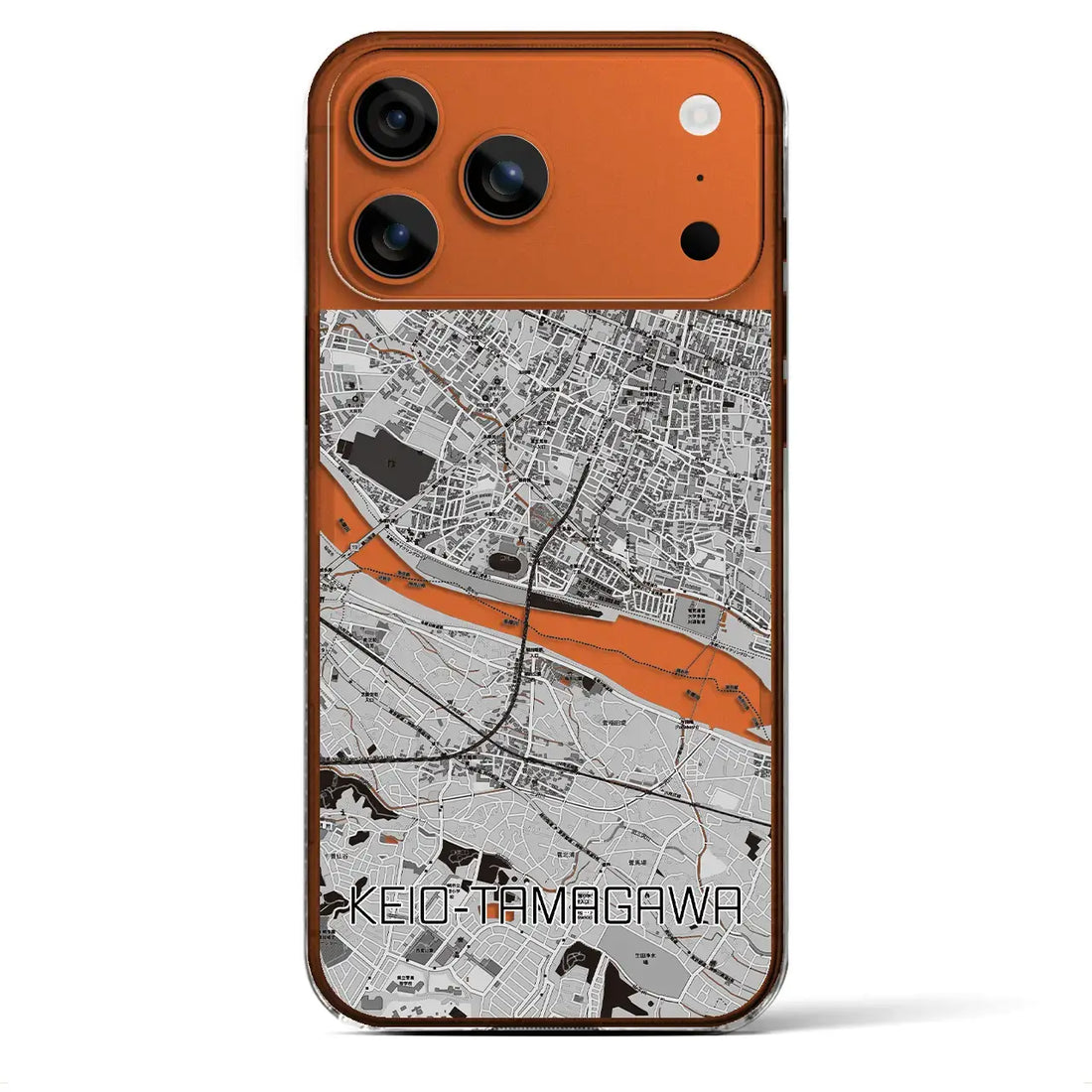 【京王多摩川（東京都）】地図柄iPhoneケース（クリアタイプ）