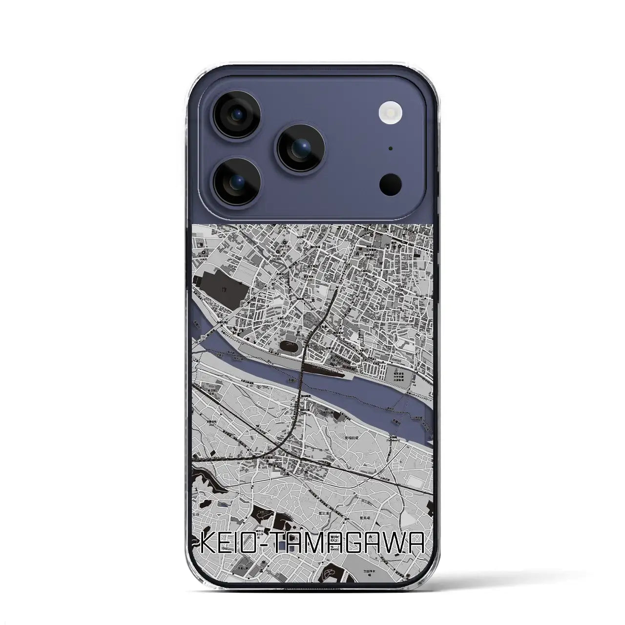 【京王多摩川（東京都）】地図柄iPhoneケース（クリアタイプ）
