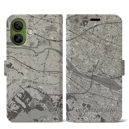 【京王多摩川（東京都）】地図柄iPhoneケース（手帳タイプ）