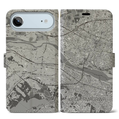 【京王多摩川（東京都）】地図柄iPhoneケース（手帳タイプ）