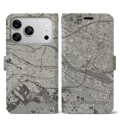 【京王多摩川（東京都）】地図柄iPhoneケース（手帳タイプ）