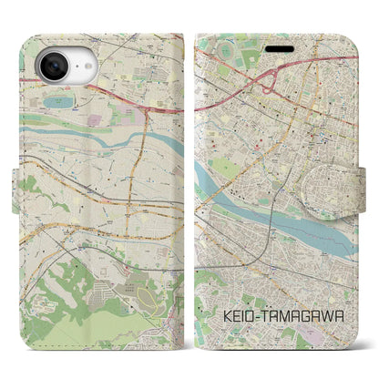 【京王多摩川（東京都）】地図柄iPhoneケース（手帳タイプ）
