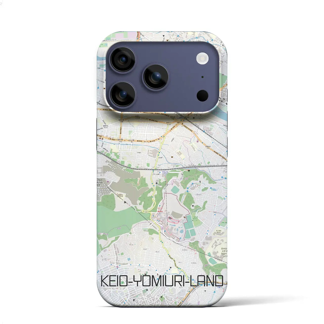 【京王よみうりランド(東京都)】地図柄iPhoneケース(バックカバータイプ)ブラック・iPhone 17 Pro Max 用