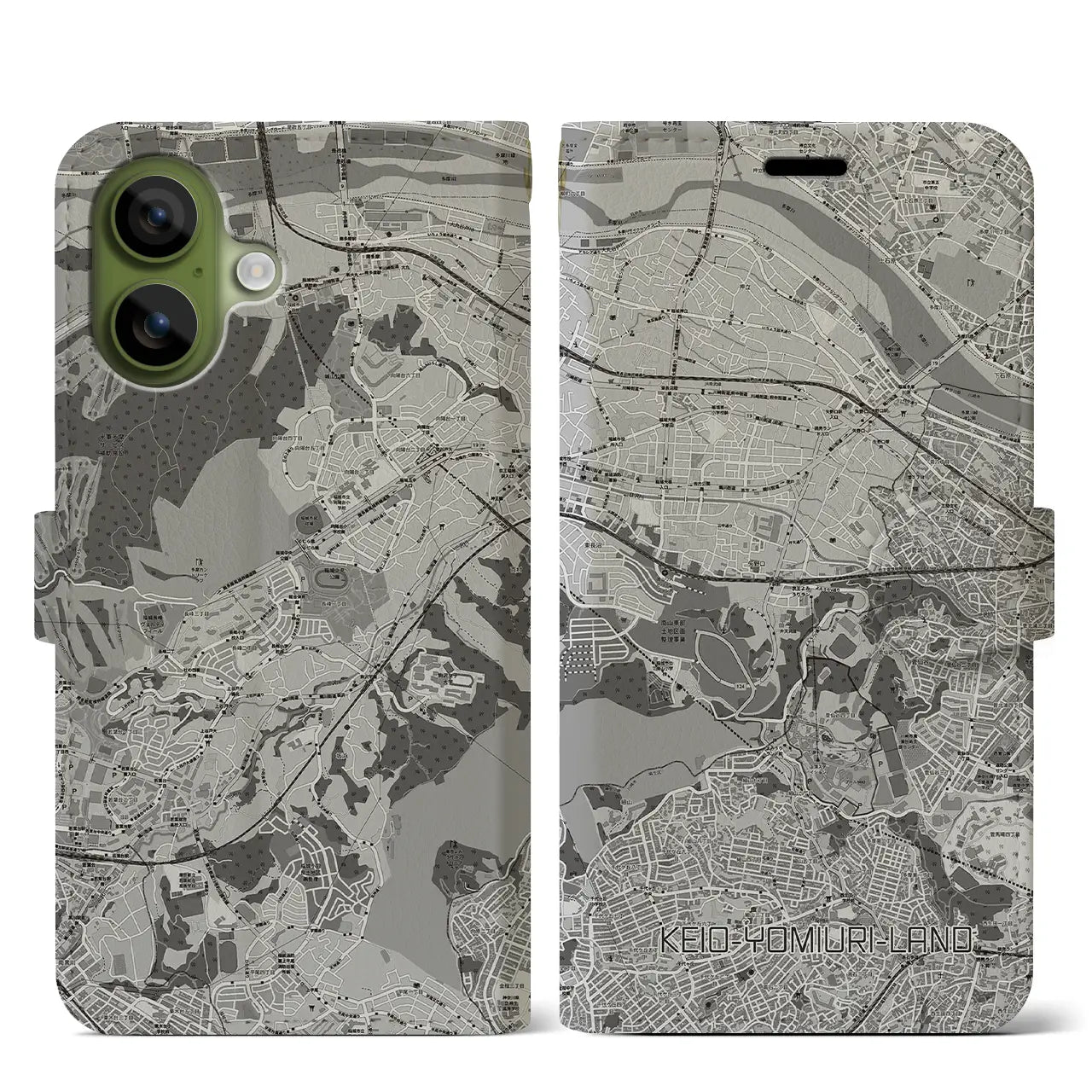 【京王よみうりランド（東京都）】地図柄iPhoneケース（手帳タイプ）