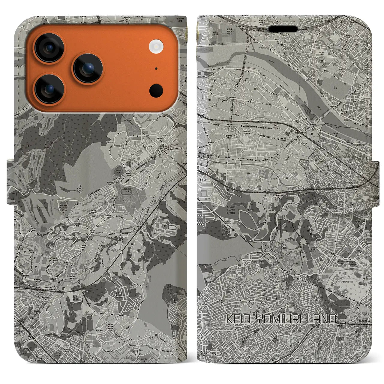 【京王よみうりランド（東京都）】地図柄iPhoneケース（手帳タイプ）