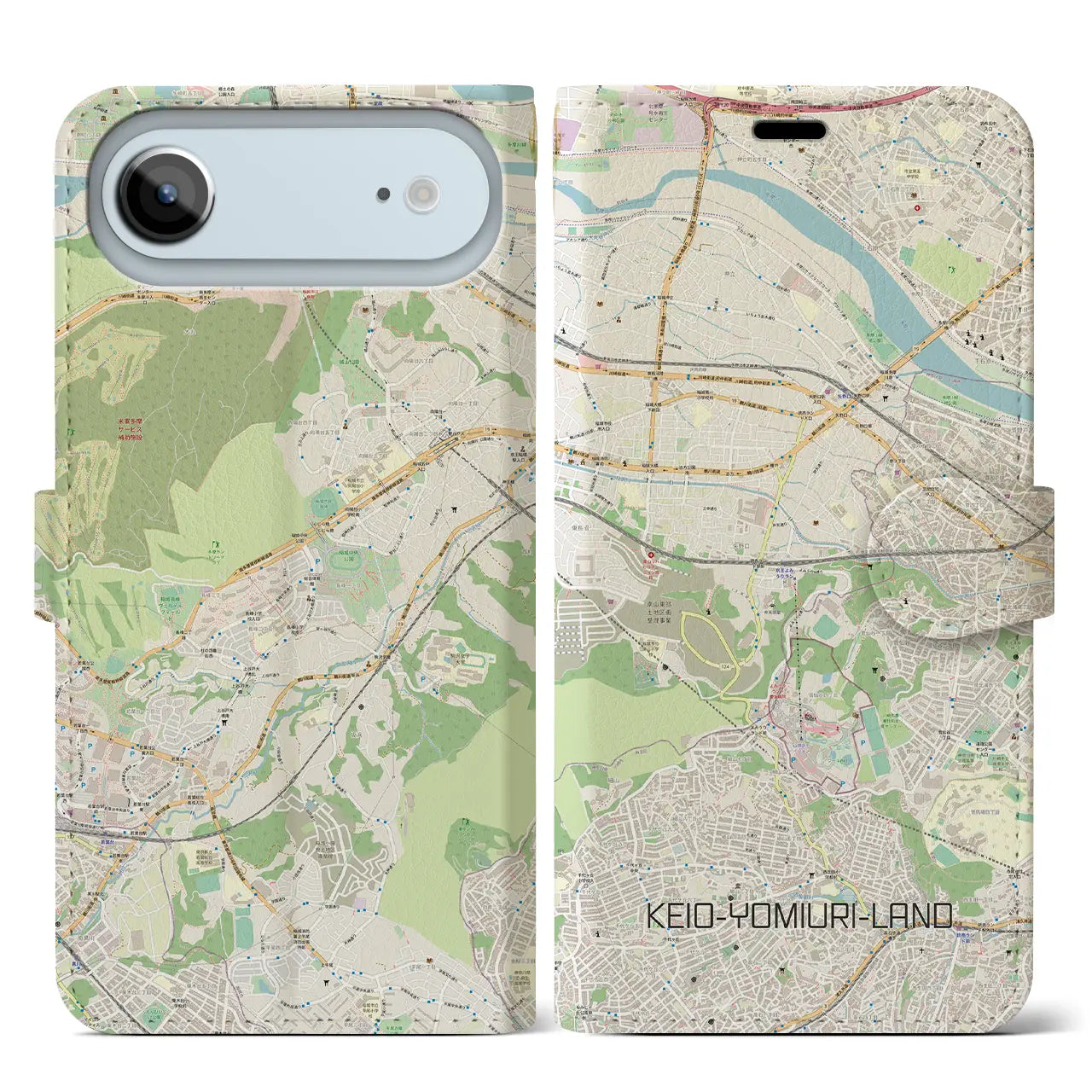 【京王よみうりランド（東京都）】地図柄iPhoneケース（手帳タイプ）