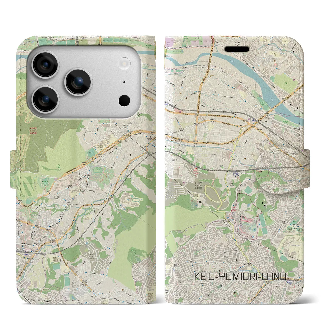 【京王よみうりランド（東京都）】地図柄iPhoneケース（手帳タイプ）