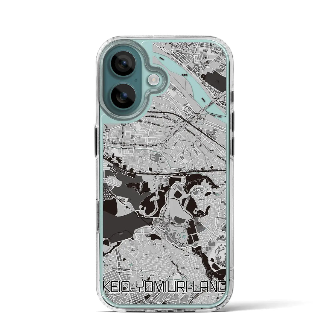 【京王よみうりランド(東京都)】地図柄iPhoneケース(MagSafeタイプ)モノトーン・iPhone 16 Pro 用