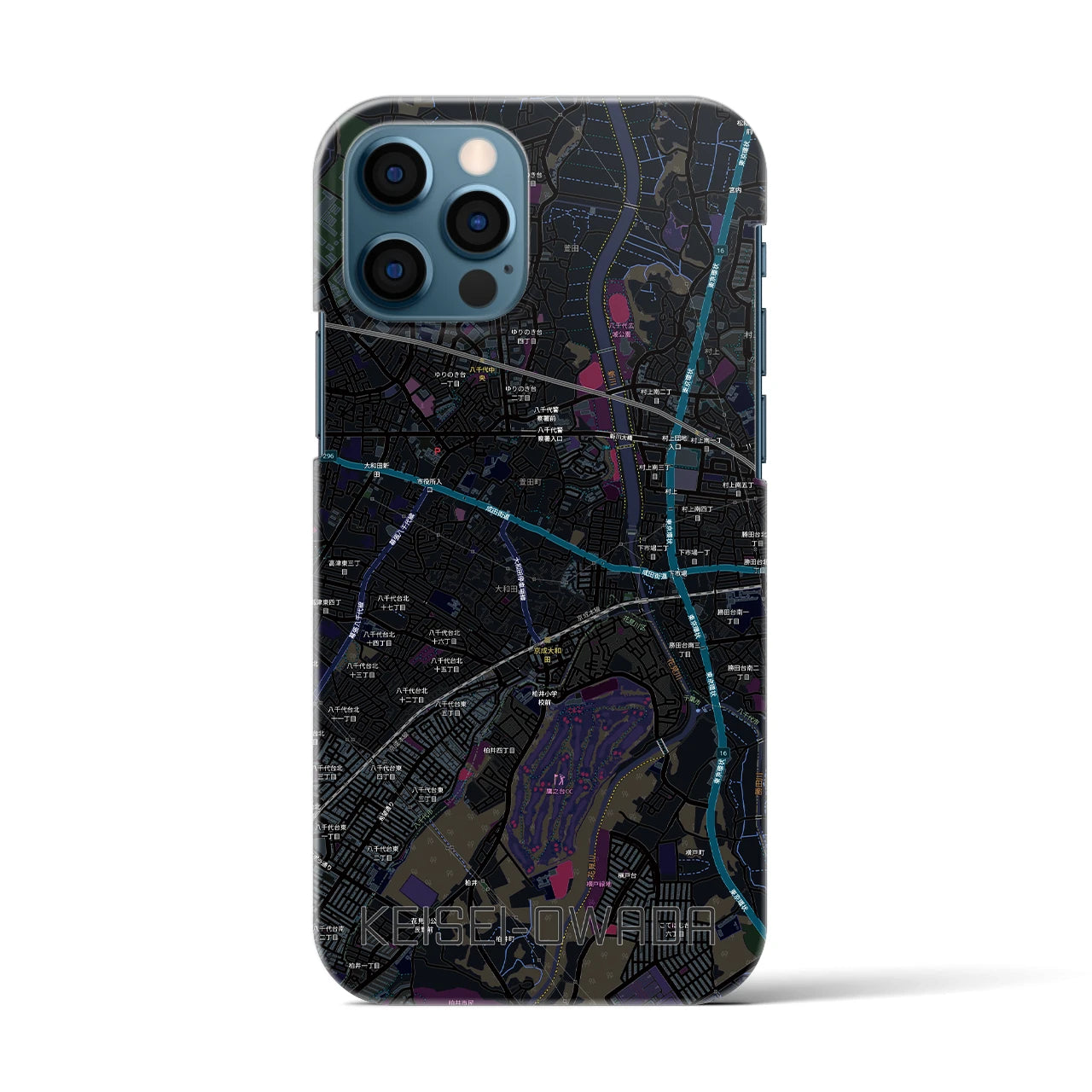 【京成大和田（千葉県）】地図柄iPhoneケース（バックカバータイプ）