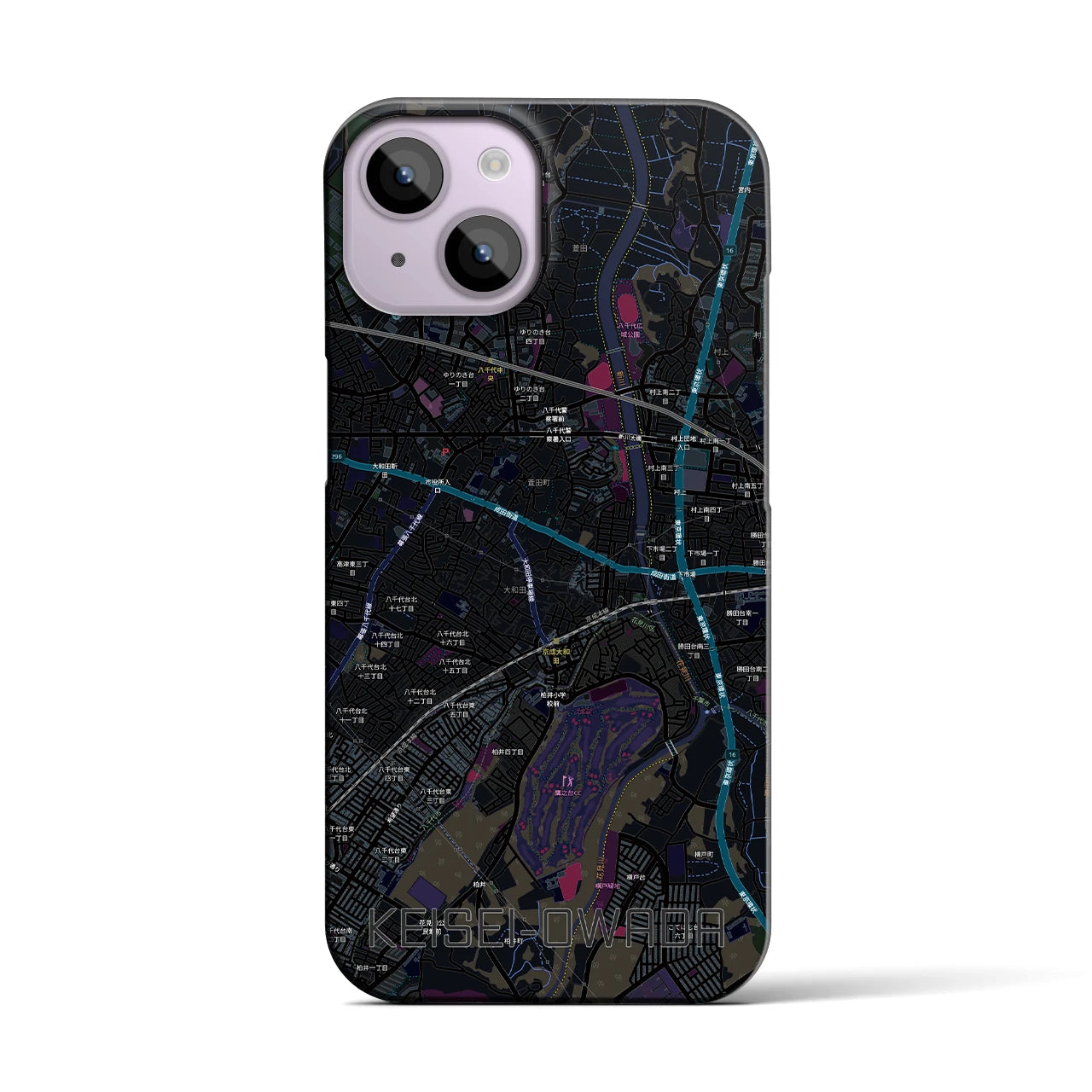 【京成大和田（千葉県）】地図柄iPhoneケース（バックカバータイプ）