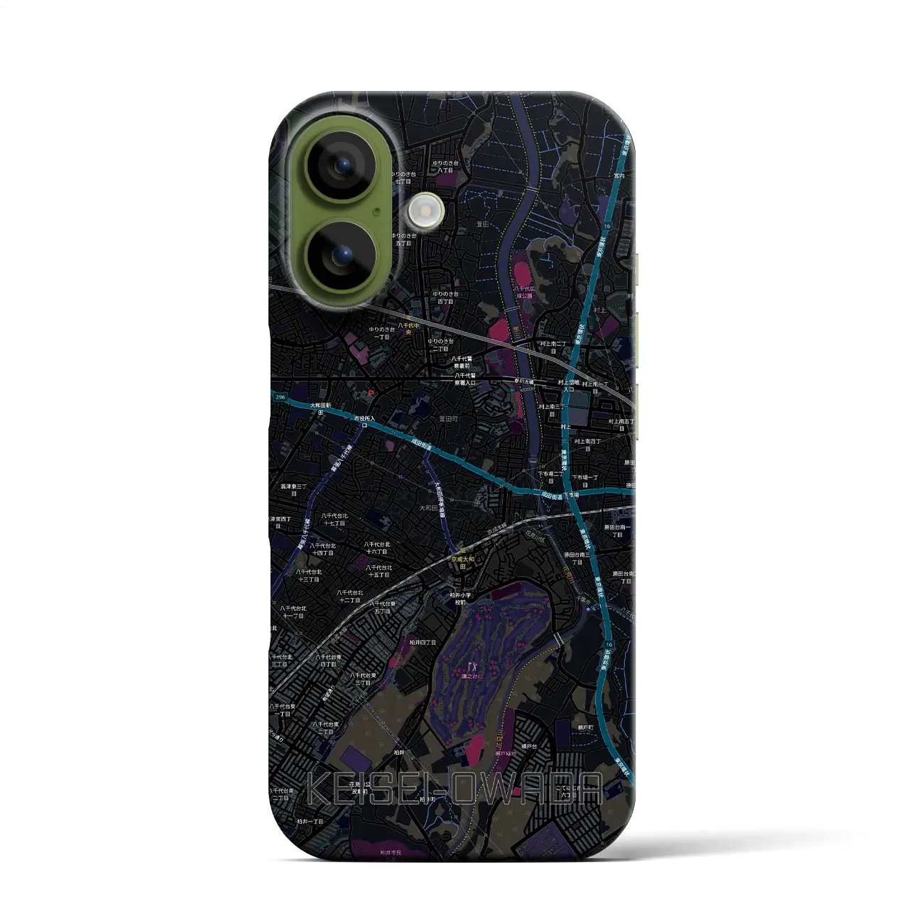 【京成大和田（千葉県）】地図柄iPhoneケース（バックカバータイプ）