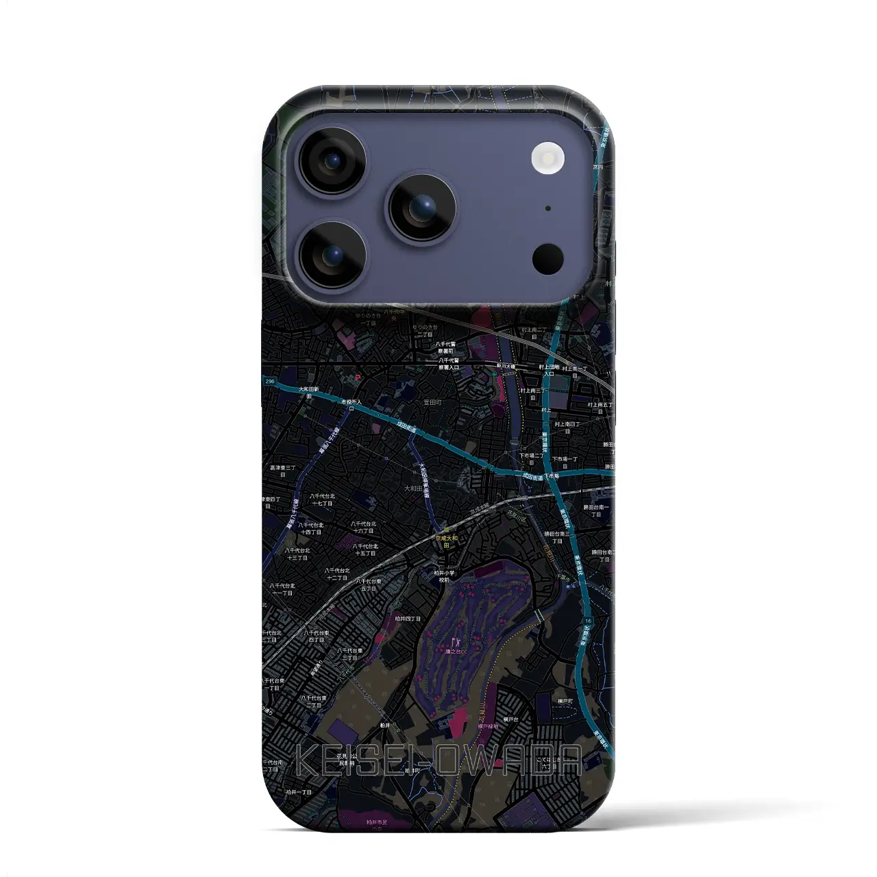 【京成大和田（千葉県）】地図柄iPhoneケース（バックカバータイプ）
