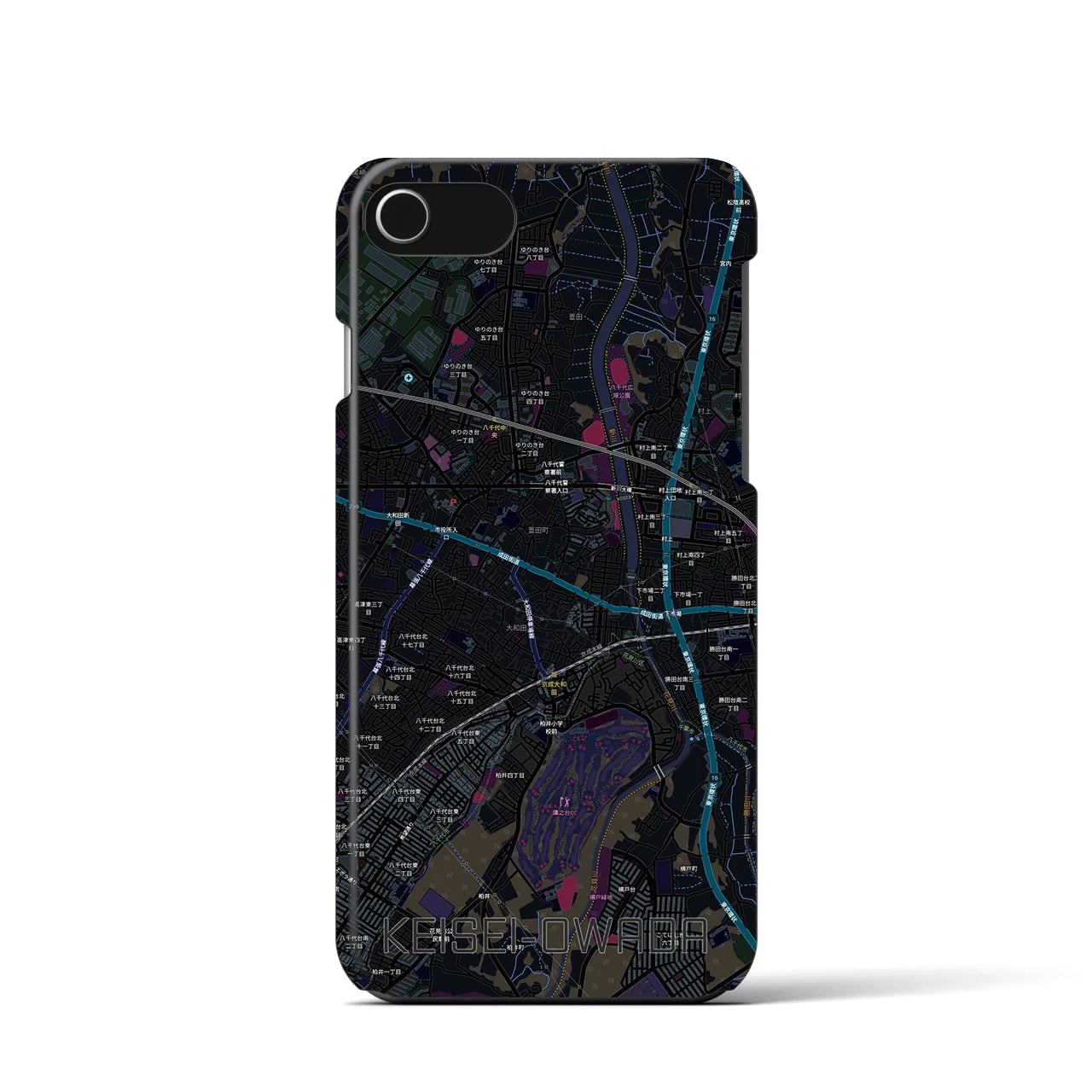 【京成大和田（千葉県）】地図柄iPhoneケース（バックカバータイプ）