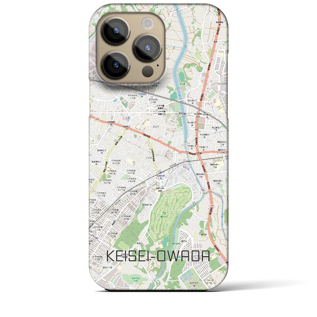 【京成大和田（千葉県）】地図柄iPhoneケース（バックカバータイプ）