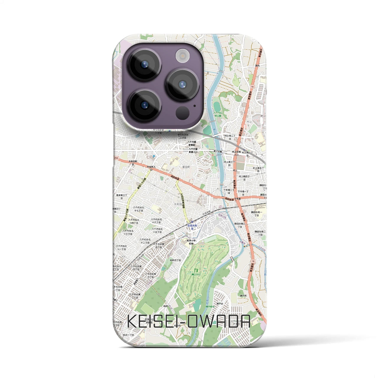 【京成大和田（千葉県）】地図柄iPhoneケース（バックカバータイプ）
