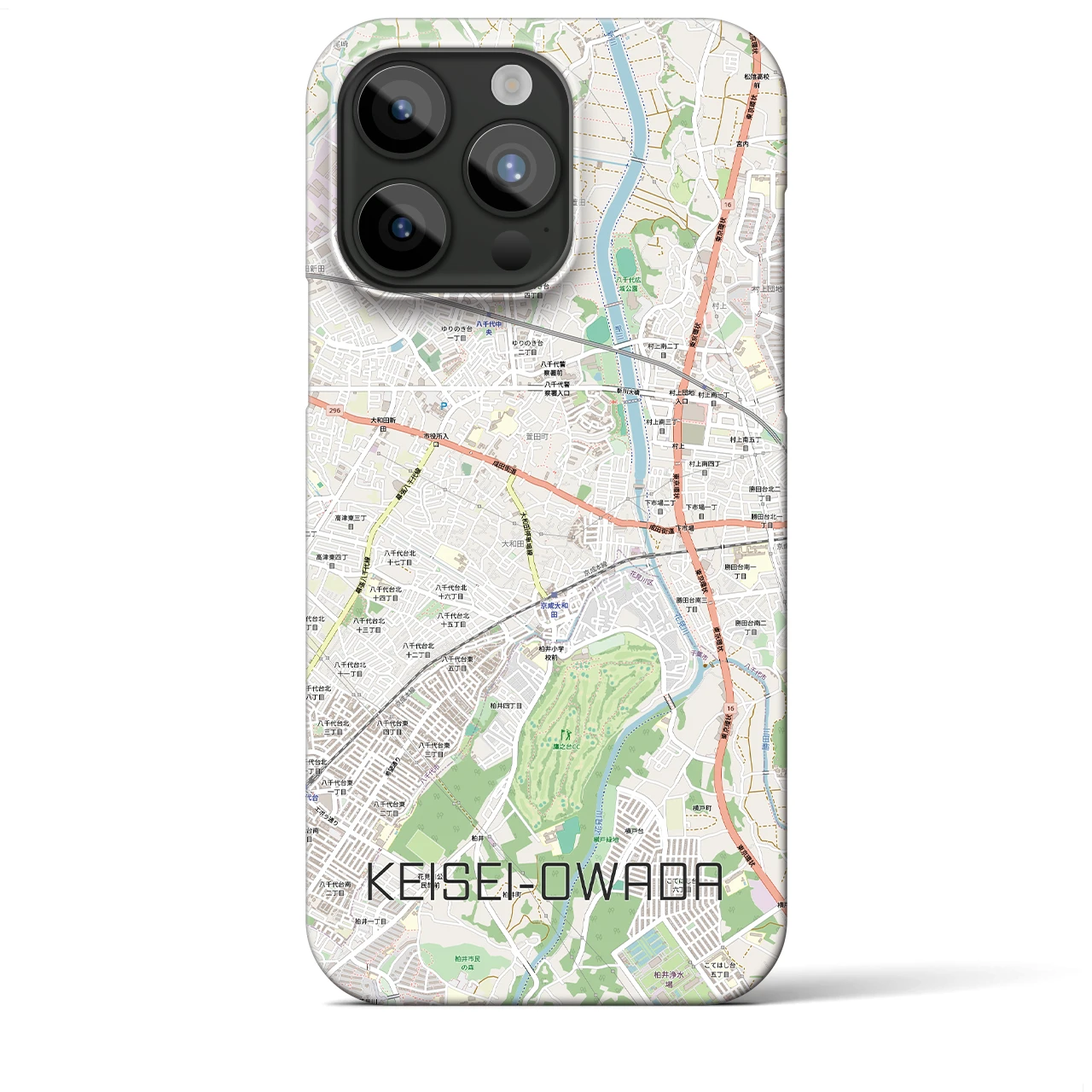【京成大和田（千葉県）】地図柄iPhoneケース（バックカバータイプ）