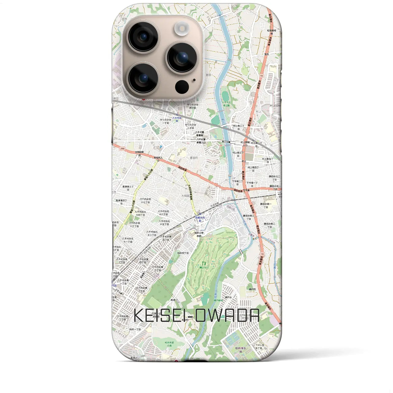 【京成大和田（千葉県）】地図柄iPhoneケース（バックカバータイプ）