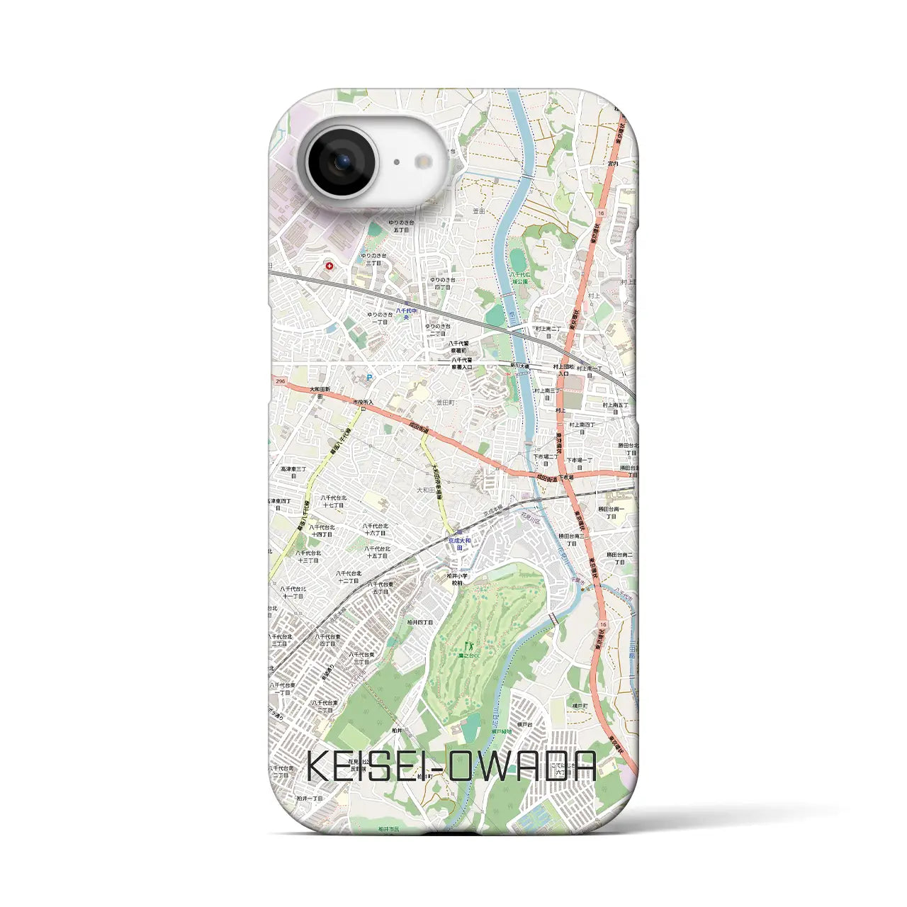 【京成大和田（千葉県）】地図柄iPhoneケース（バックカバータイプ）