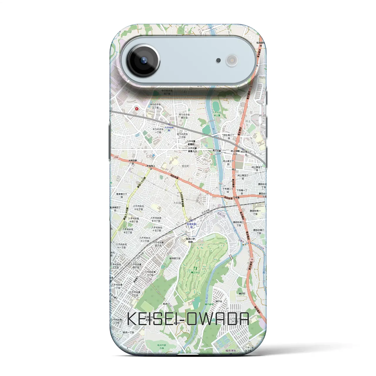 【京成大和田（千葉県）】地図柄iPhoneケース（バックカバータイプ）