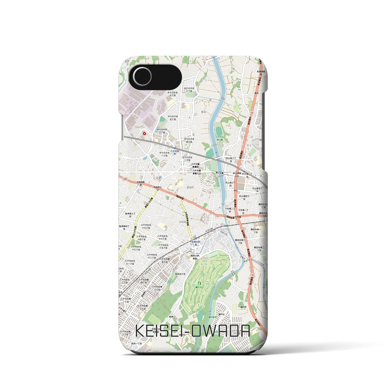 【京成大和田（千葉県）】地図柄iPhoneケース（バックカバータイプ）