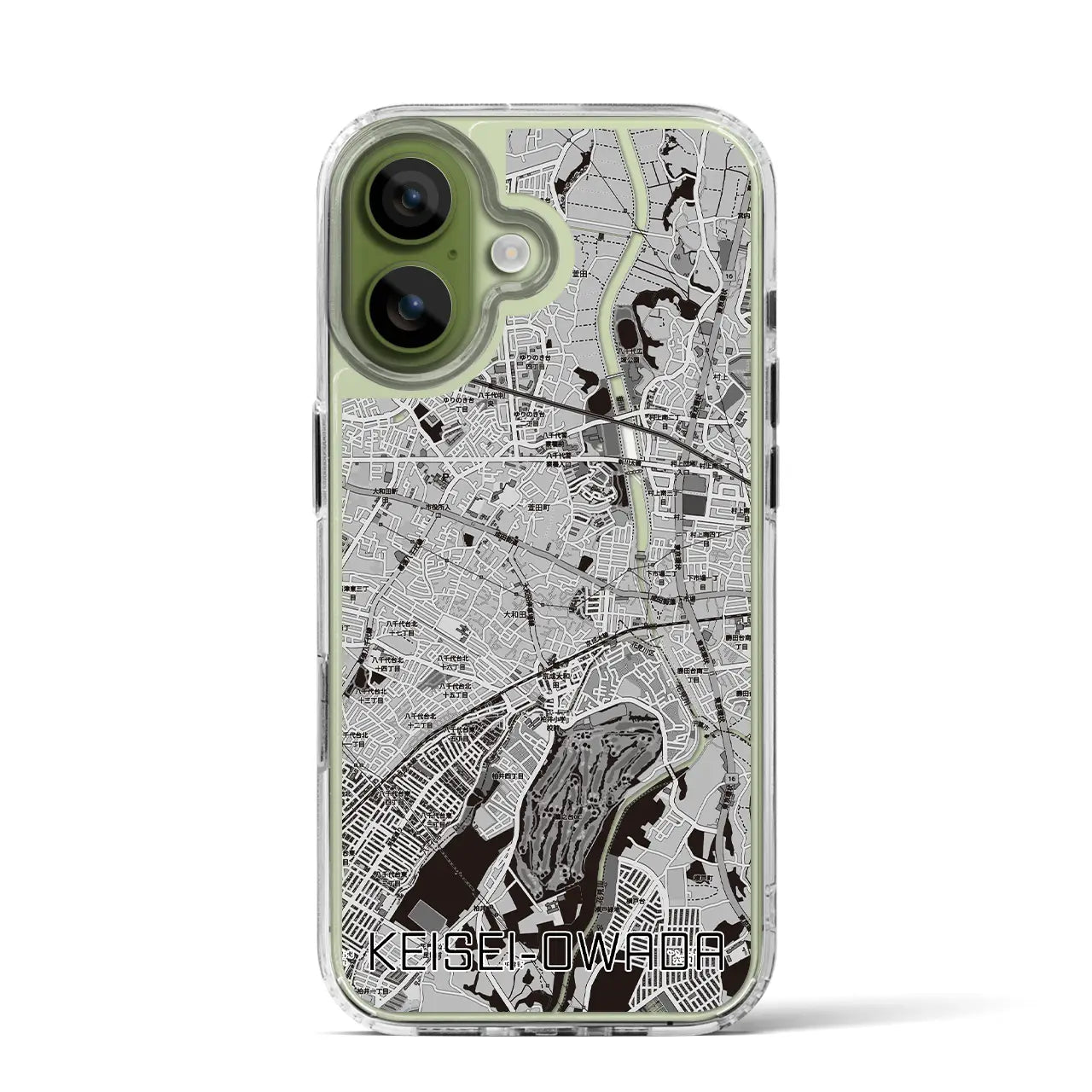 【京成大和田（千葉県）】地図柄iPhoneケース（MagSafeタイプ）モノトーン・iPhone 17 Pro Max 用