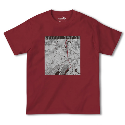 【京成大和田（千葉県）】地図柄ヘビーウェイトTシャツ